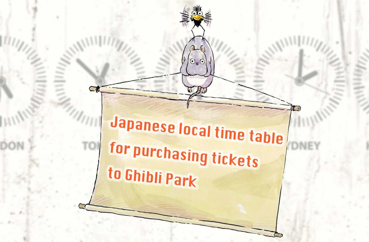 Japanese local time table for purchasing tickets to Ghibli Park [also information on temporary closing days]